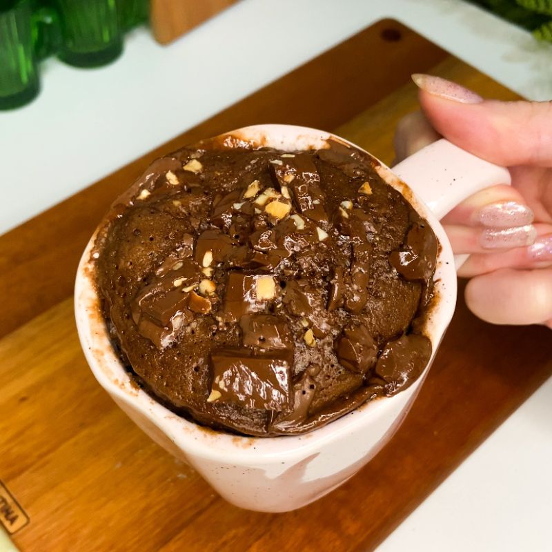 bolo de caneca de chocolate com adoçante